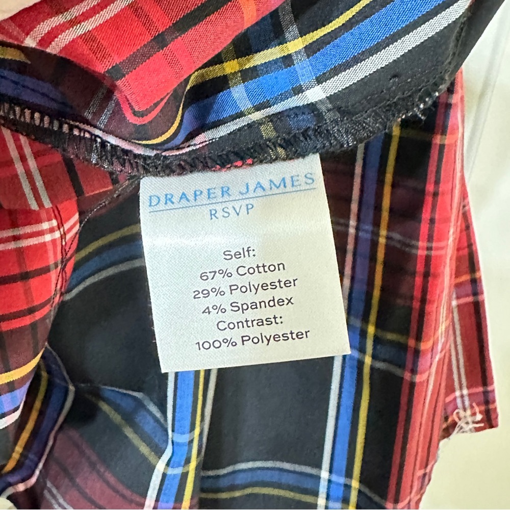 NWT Draper James 3/4 Sleeved Red Plaid Tiered Open Bow Back Dress Size Small - Picture 9 of 10
